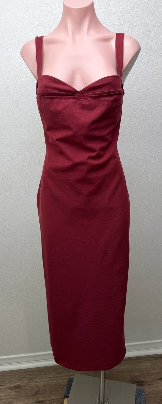 Reformation Burgundy Sweetheart Midi Dress Women M